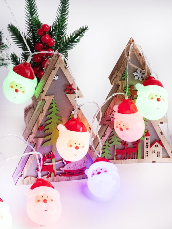 LED Santa Claus modellering ljus string julfest activ