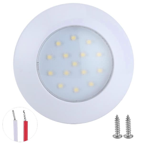 15LED Rund Kuplellys IP67 5000-6000K 3W 300LM Billoftslampe Indvendig Belysning 95mm 12V-24V