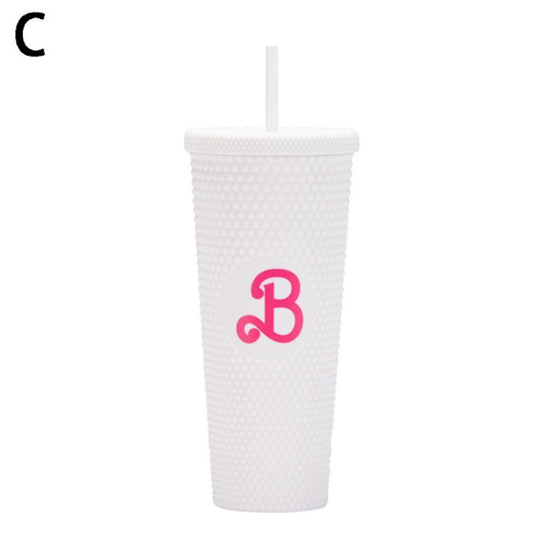 Barbie Dubbade Tumbler Mode Barbie Rosa Akryl Vattenkopp Wit purple one-size