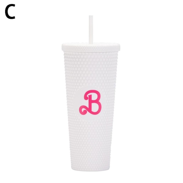 Barbie Dubbade Tumbler Mode Barbie Rosa Akryl Vattenkopp Wit rose Red 700ml