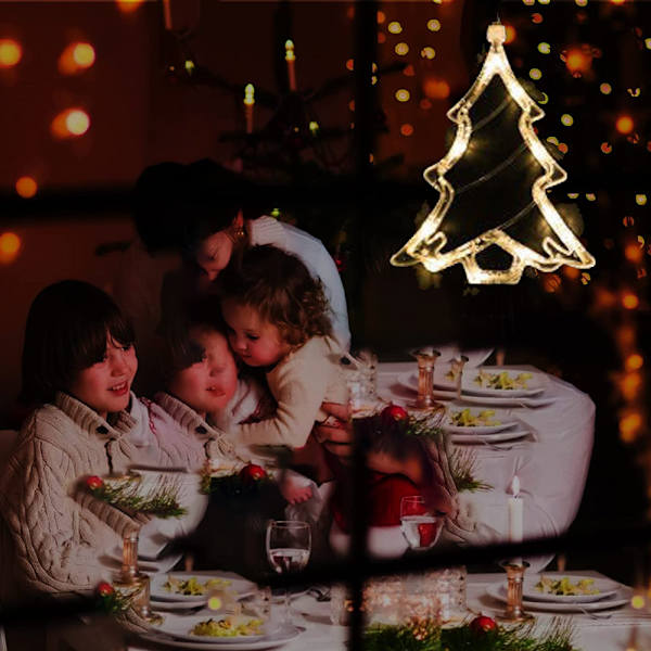 5st led julljusslinga, fönster sugkopp ljuskrona Christmas tree