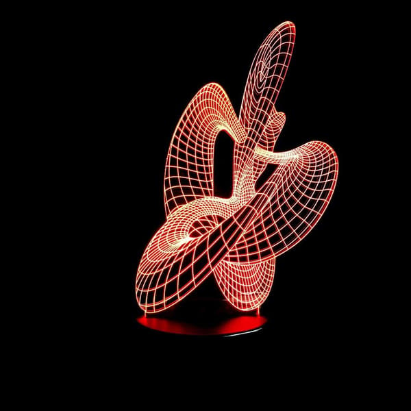 Kunstnerisk Abstraktion Moderne 3D USB Natlampe Farverig Colo