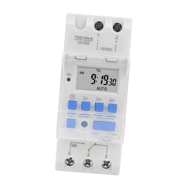 Viikkoajastin 12V DC 16A LCD-näyttö ajastintoiminnolla irrotettavalla akulla