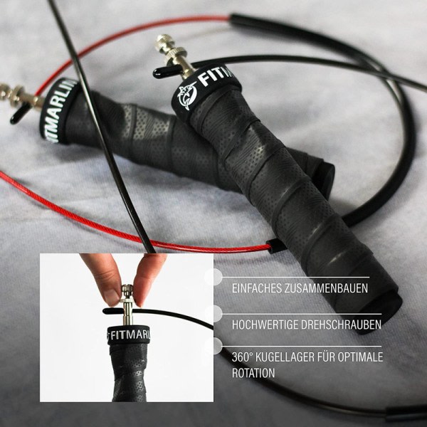 Hopprep bläck Speed ​​Skipping Rope for Fitness