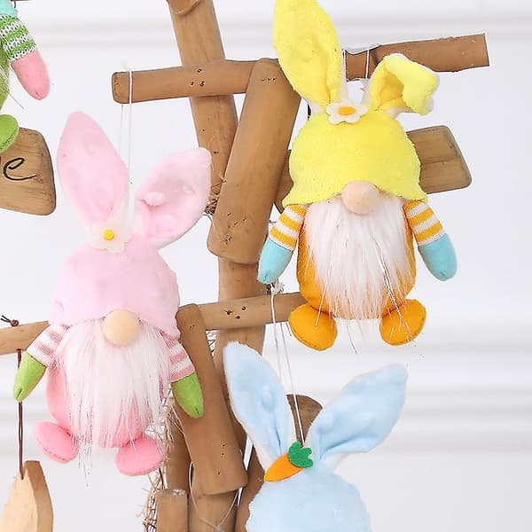 4st påskhare Gnome Doll Elf Doll Ornament Pendel Home Deco
