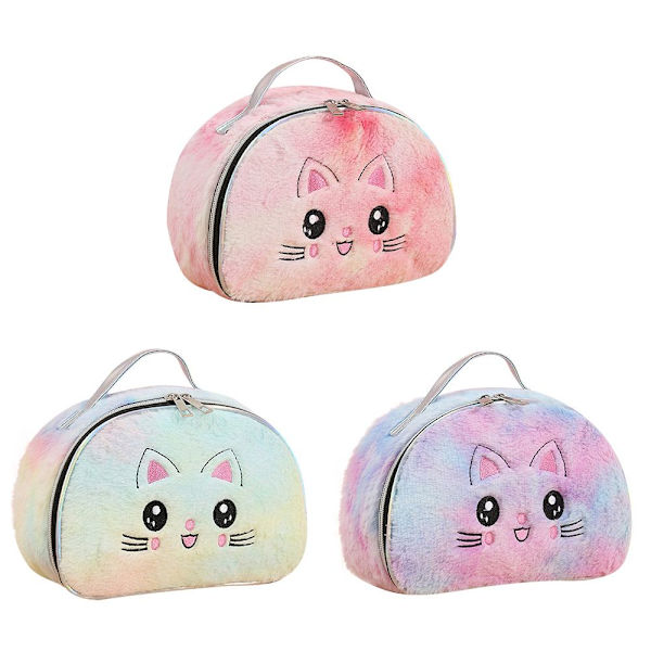Cartoon Cat kosmetisk väska Plysch sminkpåse 3