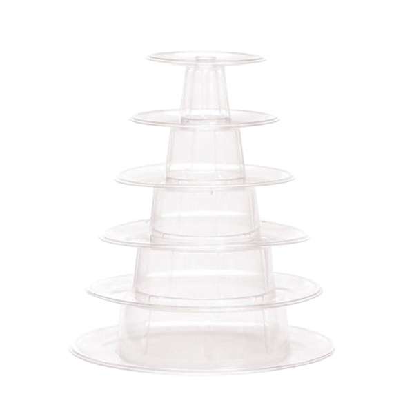 Macaron Cake Display Stand 6-lagers Runt Plast Cake Tower Stand