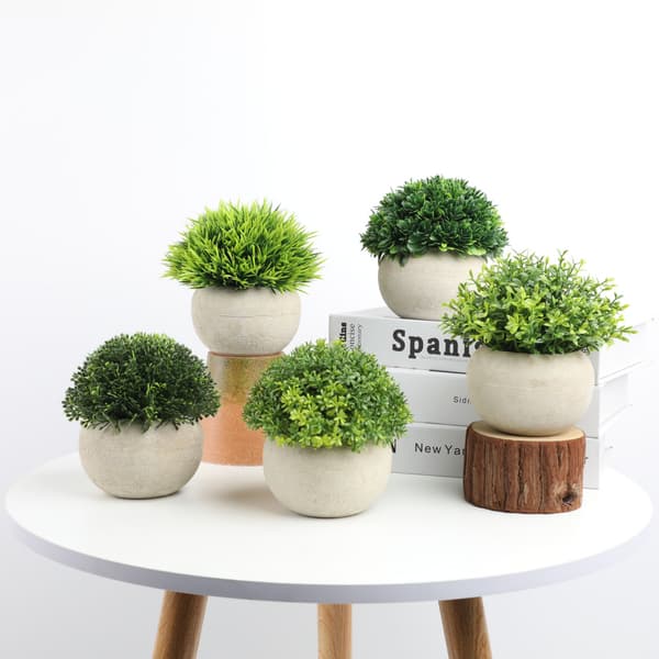 Kunstig stueplante mini kunstige planter potter eukalyptus rosmarin