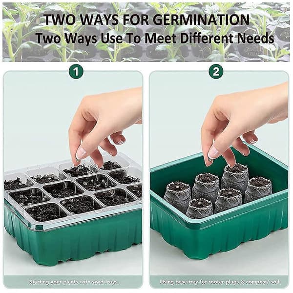 Inomhusväxthus Propagator Miniväxthus Fönsterbräda Set för Plantgroning (12 delar)