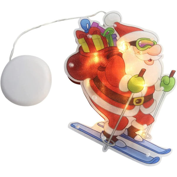 LED Sugkopp Tomtelampa, String Light Christmas Window-C