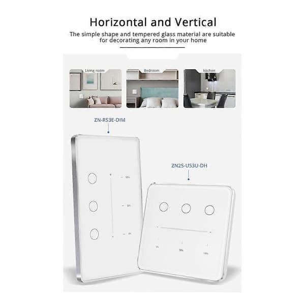 Tuya Zigbee 3-gjengs dimmebryter Tuya/Smart Life APP fjernkontroll US EU standard bryter prosentkontroll (B)
