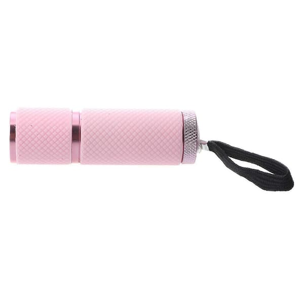 10x Mini Rosa Gummerad 9-led Ficklampa Utomhus