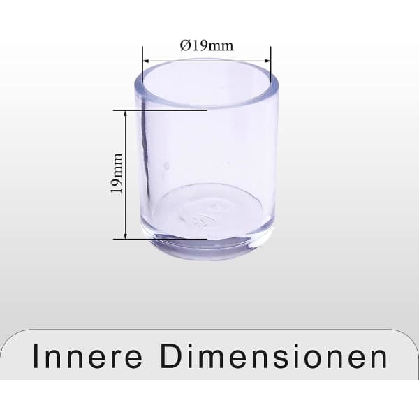 16 stycken stolsbenskyddsskydd Silikon runda kuddar Diameter: 19 mm