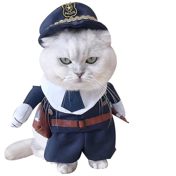 Katt Kläder för husdjur Polissköterska Cow-boy Rolig upprätt kostym police L