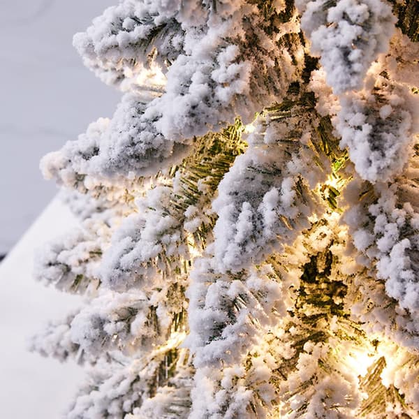 18\" Mini Förbelyst Konstgjord Julgran, Snötäckt Jul