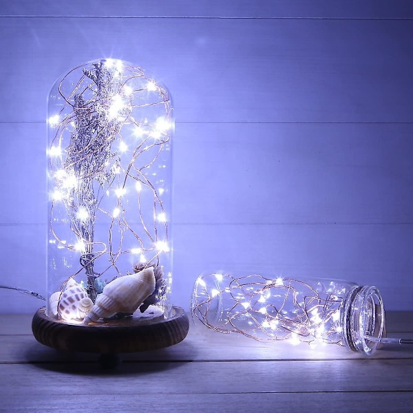 Led-keijukaisvalot, viileä valkoinen. 10 jalkaa/3 m 30 LED-nauhavaloa, paristokäyttöinen