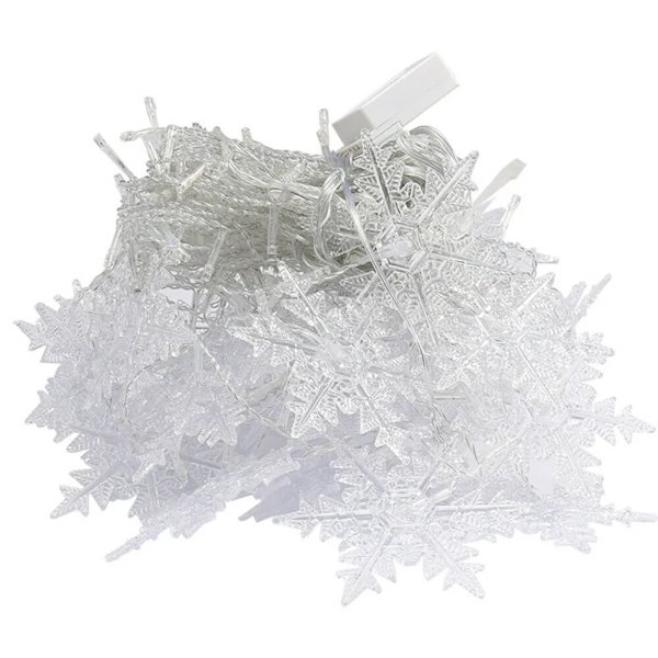 LED Snowflake Ljuskedja Ljusgardin Fönster Julbelysning Replika 3,5m 96st LED Varmvit Vit
