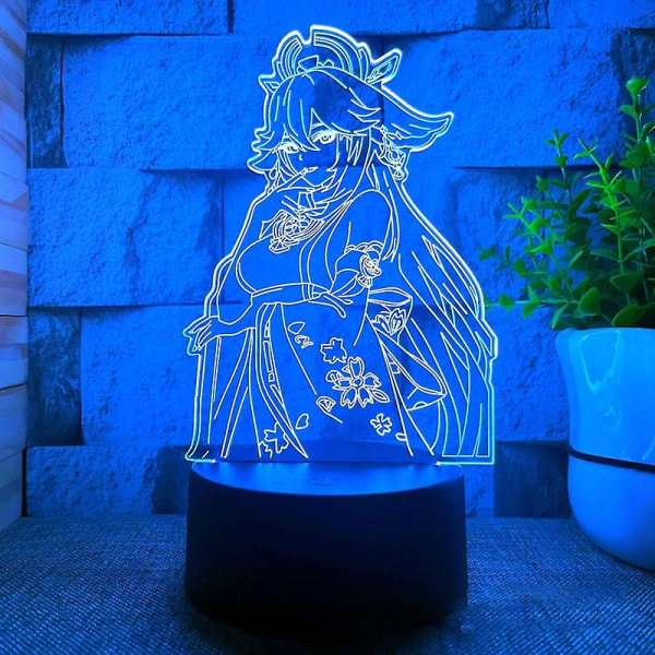 Anpassat spel Genshin Impact Figures 3d Nattljus Akrylplåt Anime Lamp Board Ingen bas Ingen Led Akrylplatta Säljs separat16