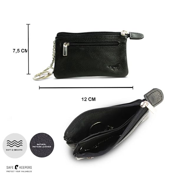 3-delat case, svart, blått och brunt case, 12cm