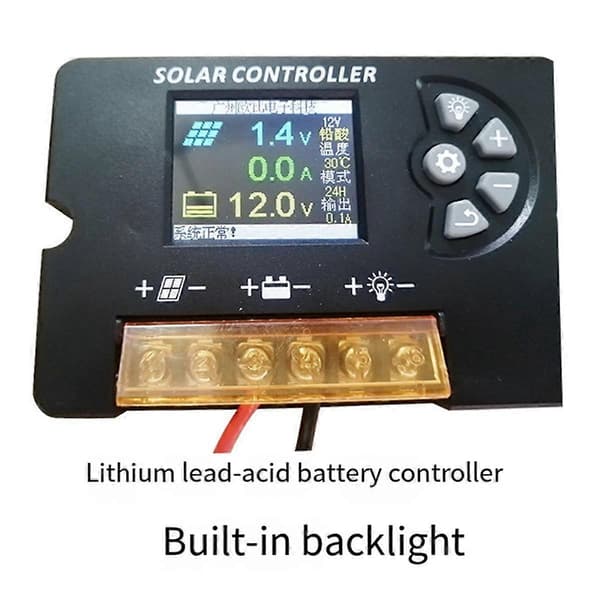 12V 24V Auto Solar Opladningsregulator 10A Panel Celle Batteriopladningsregulator Justerbar LCD-skærm