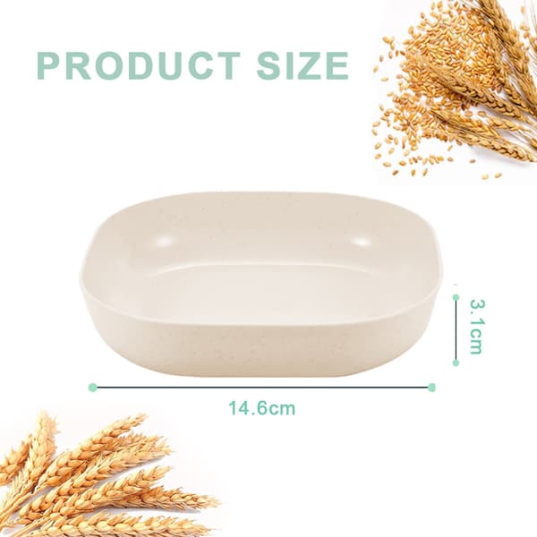 4 stk polypropenplasttallerkener med dype sider for oppvaskmaskin ecru