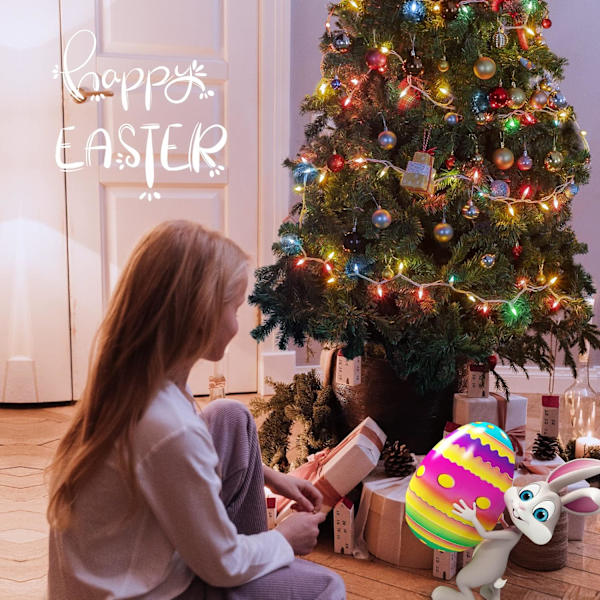 Easter Mini String Lights,2PACK 50Count 13Fet Pastell Christmas Lights med