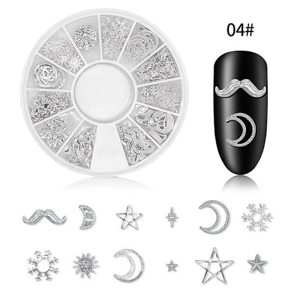Neglestuds Hul Metall Måne Stjerne
