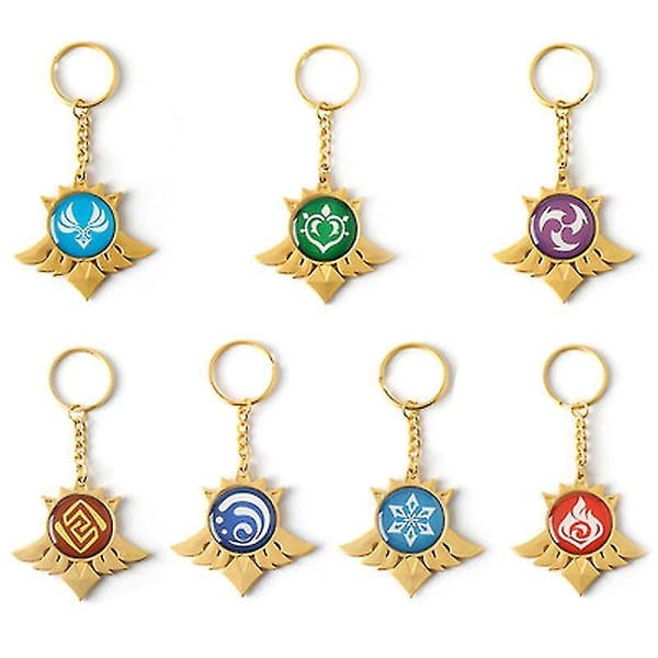 Spel Genshin Impact Vision Element God's Eye 7 Element Dubbelsidig Gl