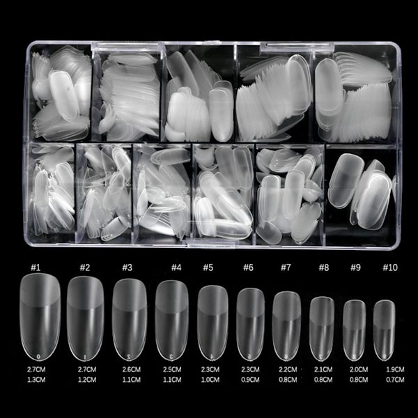 500 stk. Transparente falske neglespidser Mat firkantet trapez stiletdråbe Oval falske negletips til hjemme DIY Nail Art Salon Water drop