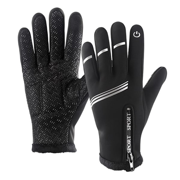 för Touch Screen Vindtät Varm Halkfri Full Finger Herr Dam Vinter Cykling Gl L