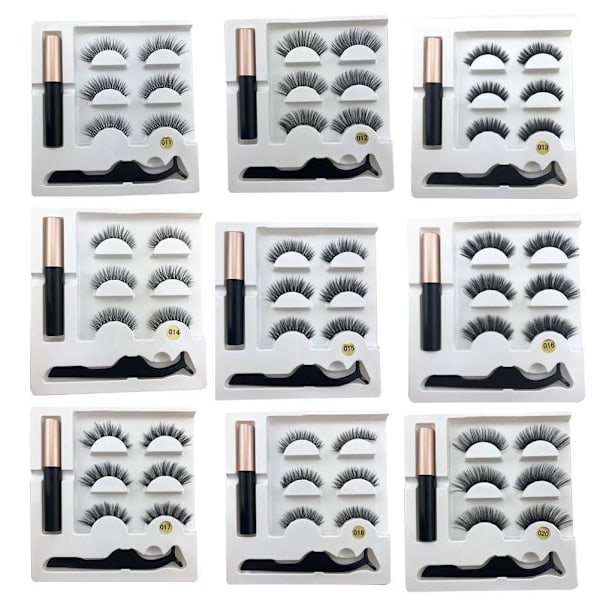3D Faux mink magneettiset tekoripset magneettisetti (Eyeliner & Magneti blackF 16