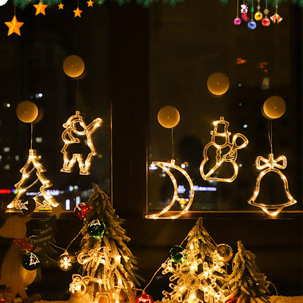 Batteridriven varmvit, jul LED-ljus Polaris + Snowflake