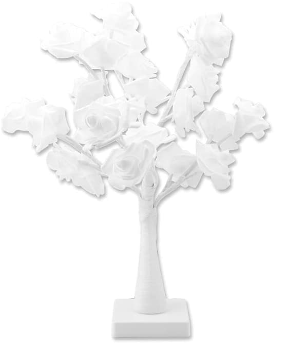 LED White Rose Tree Light Juletrelys varmhvit 45cm