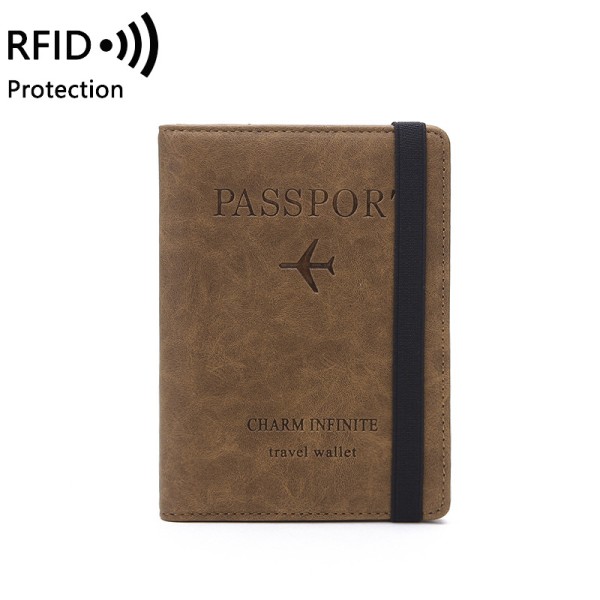 RFID paspose Rejse Læderetui Case brun brown