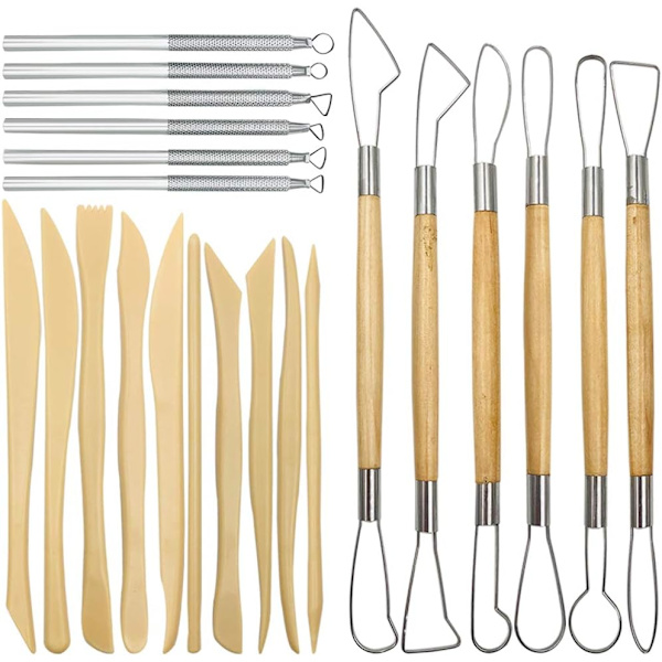 22 st Skulpteringsverktyg Set, Trähandtag Metall Plastskrapa