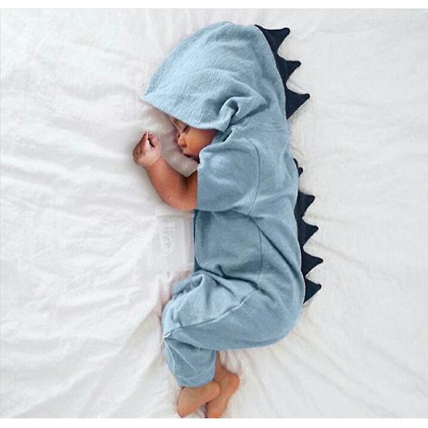 Baby Clothes New Baby Boys Girls Clothes Baby Dinosaur Hooded Jumpsuit Outfits Autumn Winter Kids Clothing Blue 12Mto80