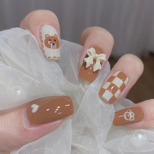 24 stk. Bær Langt Afsnit Mode Manicure Patch Falske Negle Bær