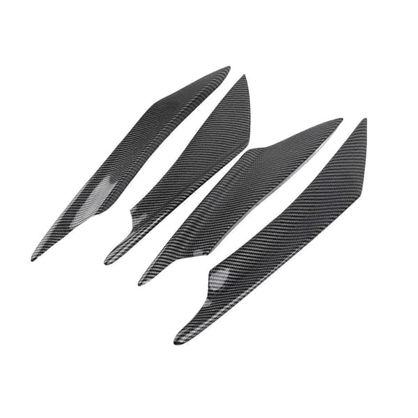 4st Universal Kolfiber Bilkaross Spoiler Främre Stötfångare Läpp Splitter Fenor Trim