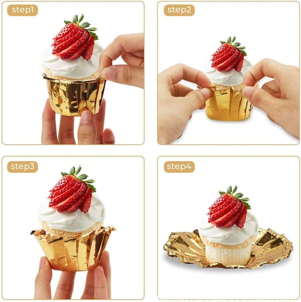 50 styk Cupcake Wrappers Papir Bageforme Muffinskopper Disposa