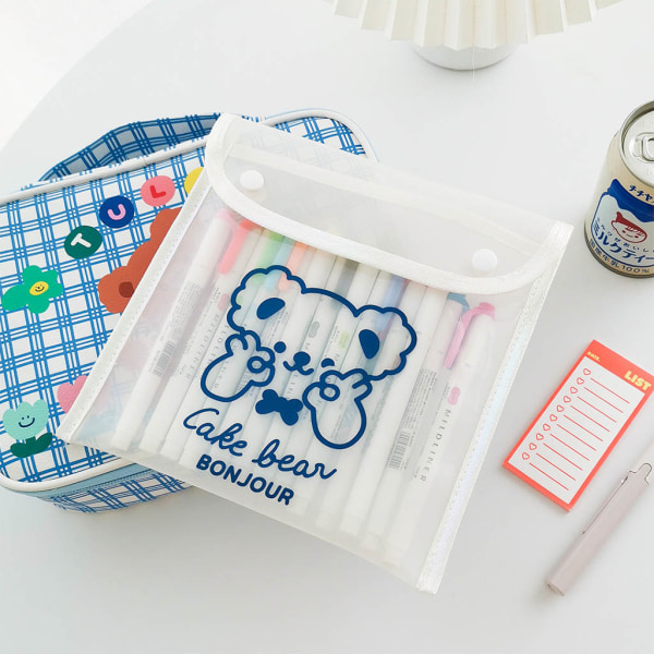 Bærbar penn for etui Transparent PVC Pennboks Veske Student skrivesaker Sminke oppbevaring Organizer