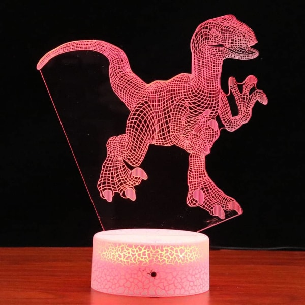 3D Illusion lampa Dinosaur Night Light för barn, barn säng