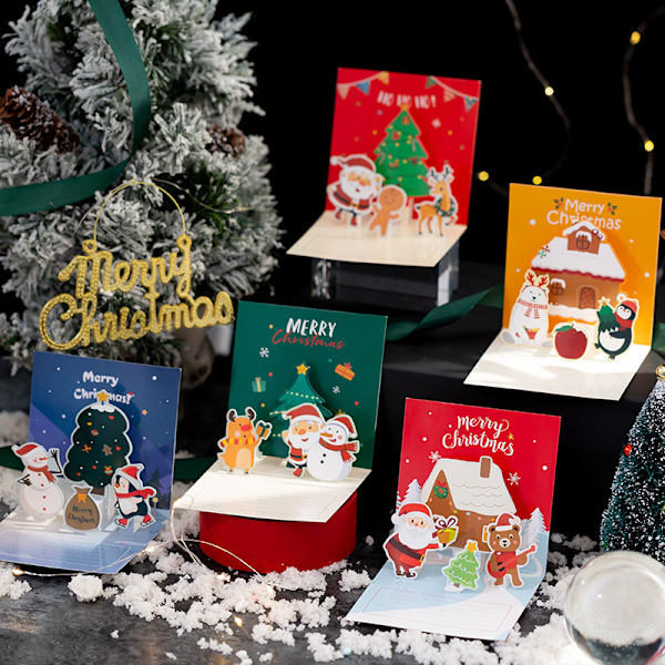 3D Julkort Julkort Xmas Hälsning Bil