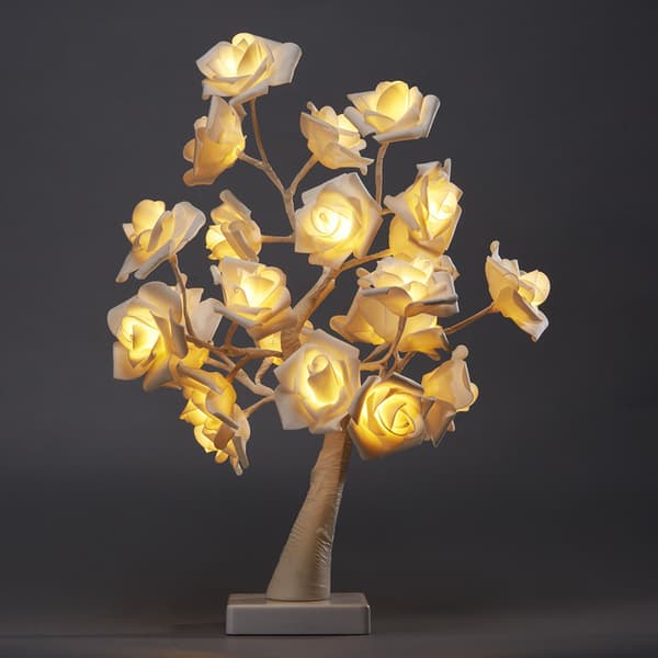 LED White Rose Tree Light Juletrelys varmhvit 45cm
