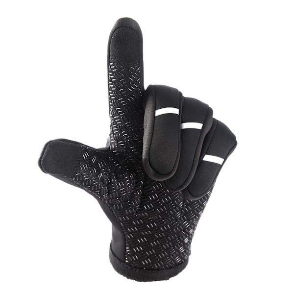 för Touch Screen Vindtät Varm Halkfri Full Finger Herr Dam Vinter Cykling Gl XL