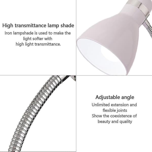 Bordlampe Skrivebordslampe med fleksibel justerbar studielampe med strømbryter