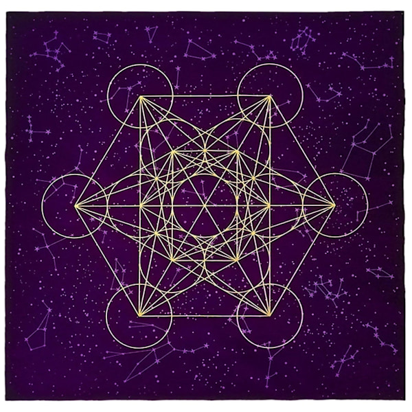 Metatrone's Cub Crystal Grid Altare Tarotduk Duk Sammet Astrologi Tarot Spådomskort Bordsduk Gobeläng 75*75cm