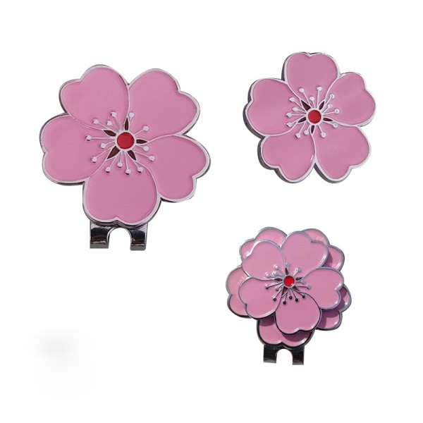 2 stk. Blomst Golf Bold Markør med Golf Hat Clip til din ven. Golfgaver til kvinder