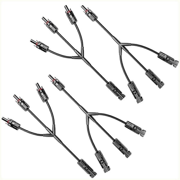 2 par Y-stil solcelleforbindelse DC 1000V FMMM+MFFF til parallelforbindelse mellem solpaneler solcellekabelkryds