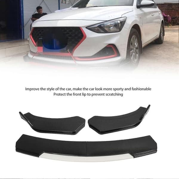 Front Bumper Splitter Kulfiberstil Bumper Spoiler Diffuser 170 cm Længde Erstatning for Toyota Corolla Hvid Læbe