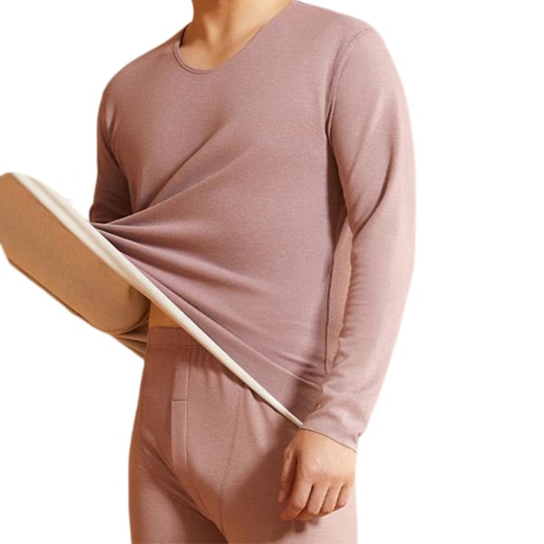 Nytt termisk Herre Vinter Dame Long Johns Sett Fleece Holder Varmt i Kaldt Vær Male Camel XL